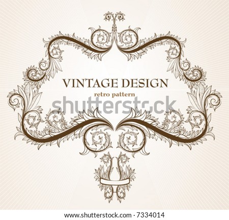 stock vector : Abstract pattern for design. Floral retro elements for 