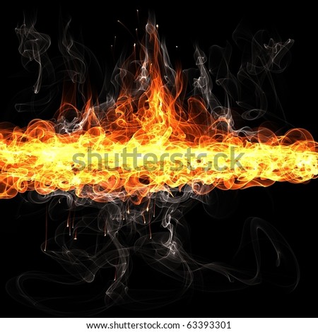 stock photo Fire flames on black background for design