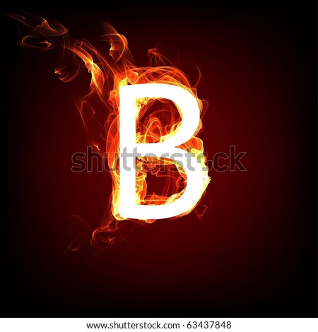 Fiery Font For Hot Flame Design. Letter B Stock Photo 63437848 ...