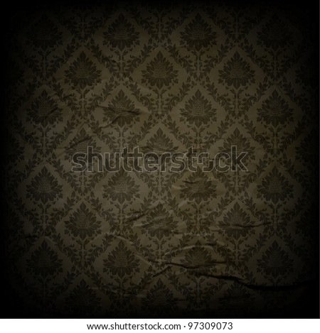 Black Wallpaper on Seamless Wallpaper Flower Pattern  Black  Old Paper Texture  Vector