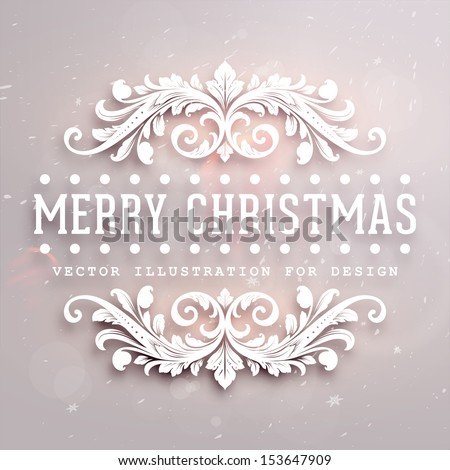 Christmas Typographic Label For Xmas And New Year Holidays Design. Calligraphic Vector Decoration.