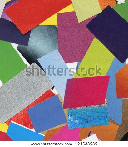 Torn recycled color paper texture, background.