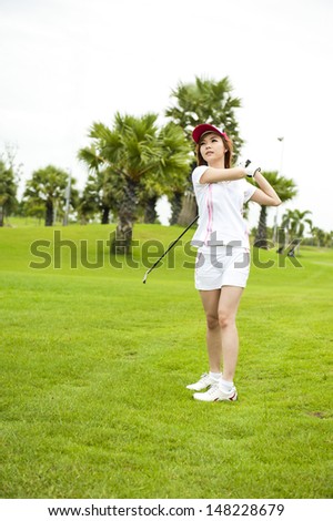 lady player driver golf ball