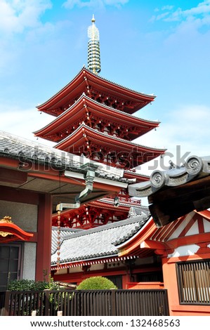 Five Stories Pagoda at Sensoji Temple, Japan
