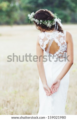 Portrait Of A Beautiful Bride Outdoors