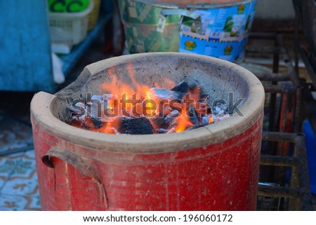 hot flame for grill raw food or cook