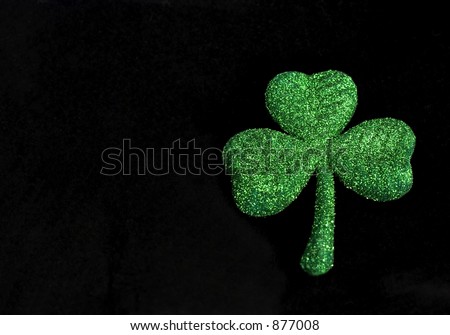 isolated on black clover leaf  St. Patrick\'s day.