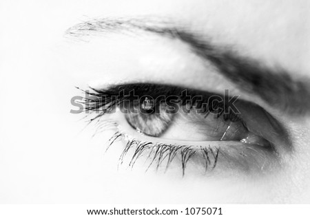 woman\'s eye in black&white