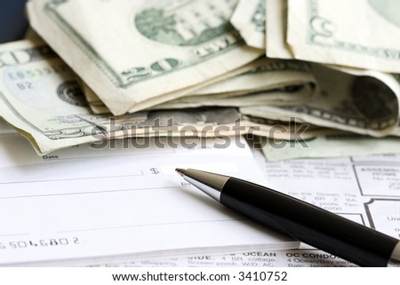 stock photo : Writing a check