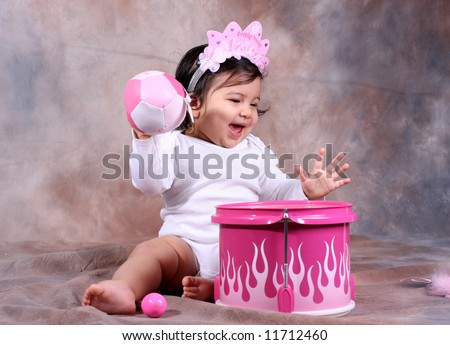 Birthday princess with a drum
