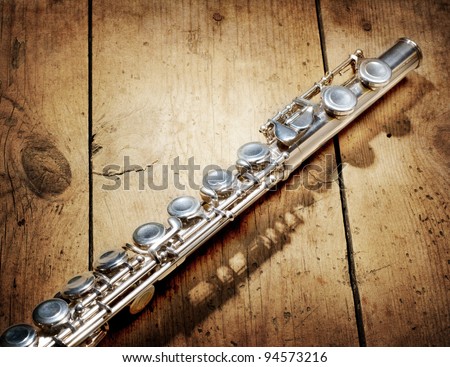 flute on an grunge background