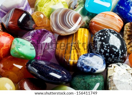Various stones, minerals, gems. Natural background