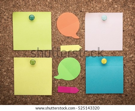 Cork board with blank notes