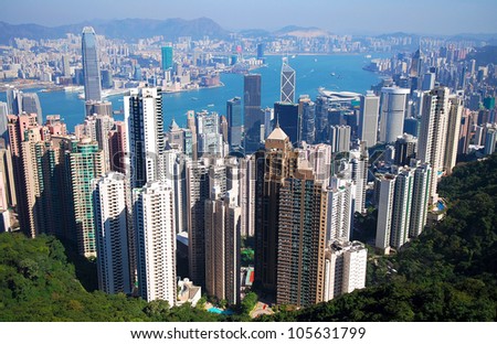 Hong Kong Skyline Birds eye View
