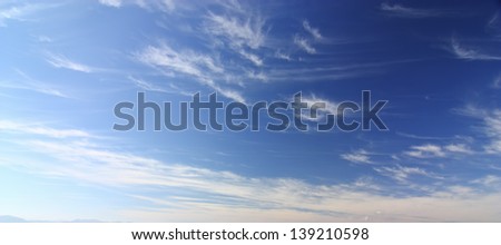 with pure blue sky, clear and beautiful clouds