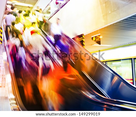 people walking in business city in metro station for transfer