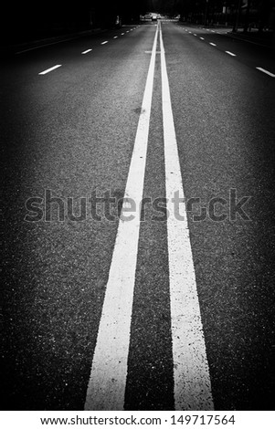 double solid line in the middle of road