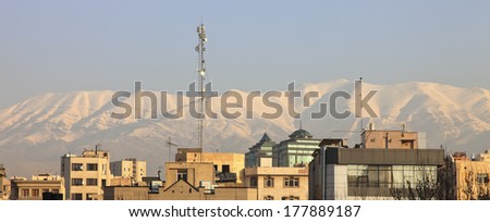 wireless base station under snow mountain in Iran