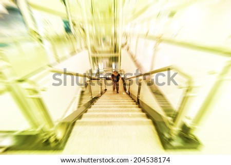 people walking on stairs
