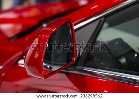 car exhibition  new car rear view mirror