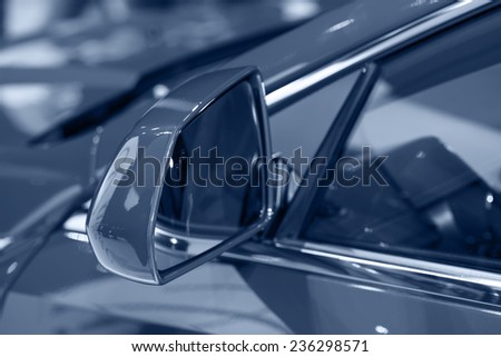 car exhibition  new car rear view mirror