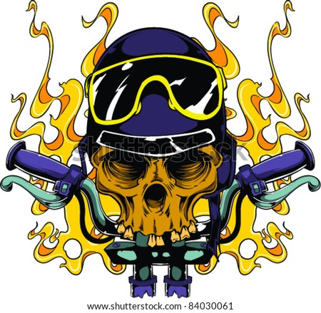 stock vector Vector Tattoo Biker Skull