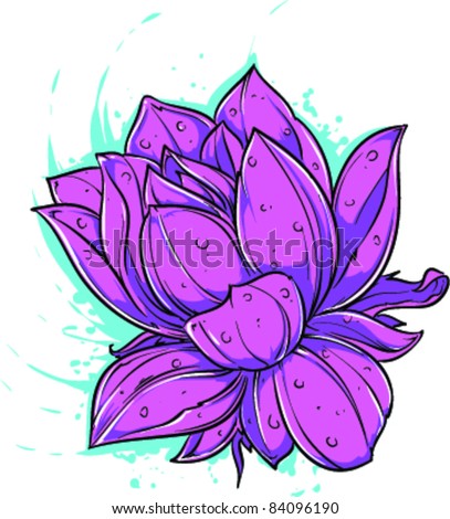 Vector Tattoo Purple Flower