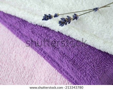 Wonderful color cotton towels and dry lavender