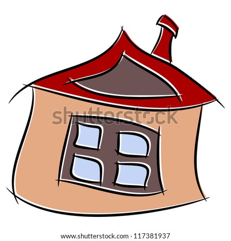 Graphic Cartoon House. Eps10 Stock Vector Illustration 117381937