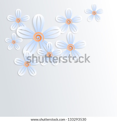 Floral background with camomiles and place for text