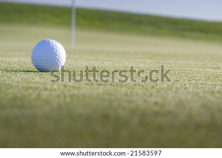 A ball waits to be putted on the Ocean Course at the Half Moon Bay Golf Links in Northern California, site of the Samsung World Championship of Golf 2008