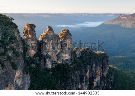 Beautiful Blue Mountains with typical blue haze from gum trees