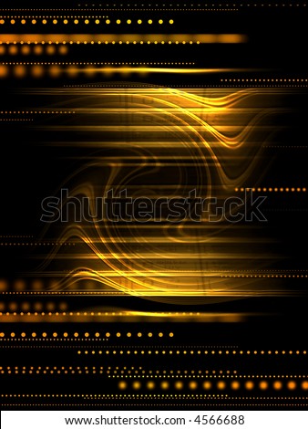 Business connections background with golden lines on the black