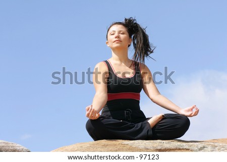 The practice of controlled breathing. Good before meditation and after asanas.