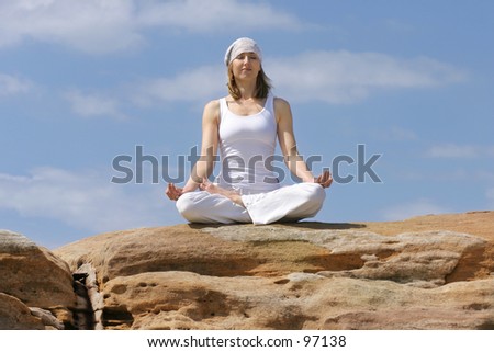 Meditating on a rock