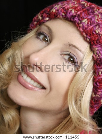 Happy woman, closeup detailed