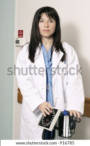 A female hospital worker