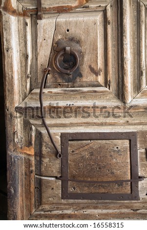 Front door in Church of the Holy Sepulcher in Jerusalem(fragment).