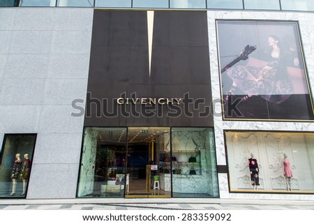 BAKU, AZERBAIJAN -?? May 10 2015: Facade of Givenchy flagship store in Baku on May 10 2015.