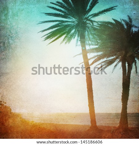 Grunge Paper Beach Background Grunge Paper Beach Background