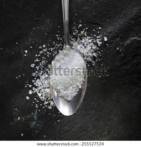 salt crystals on a spoon background
