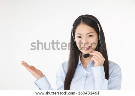 Young woman in headset