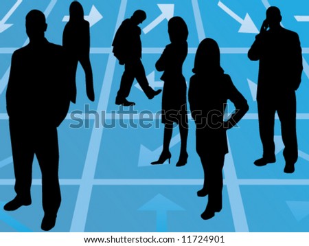 people silhouettes standing. business people standing
