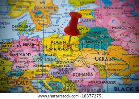map of poland in europe. in a map of Europe
