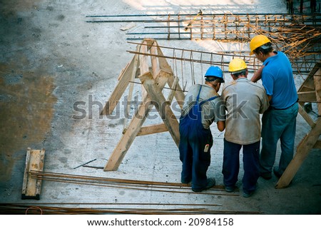 Construction worker working on a construction site