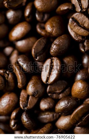 Coffee roasted beans background