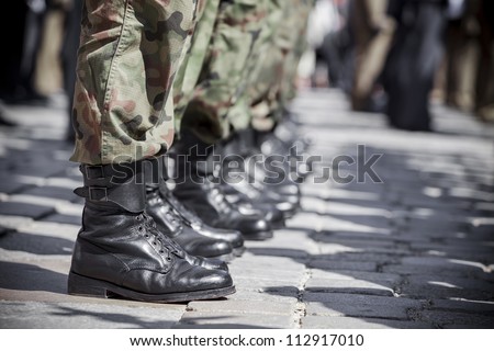 Army parade - boots close-up