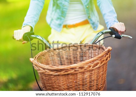 Bicycle with wicker basket