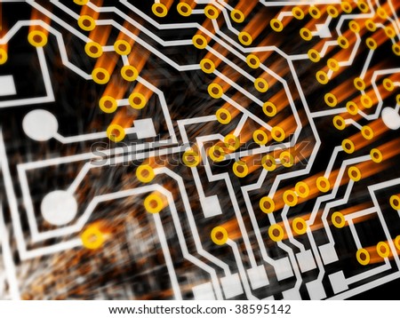 abstract circuit with light effects