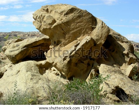 Unusual rock formation in the New Mexico desert